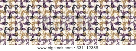 Tie Dye Stripe Woven Grid Variegated Border Background. Seamless Pattern Dyed Broken Line Weave. Boh