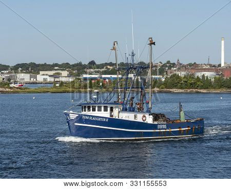 New Bedford, Massachusetts, Usa - September 21, 2019: Commercial Fishing Boat Tom Slaughter Ii, Hail