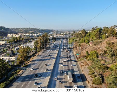 Aerial View Of The San Diego Freeway, Southern California Freeways, Usa