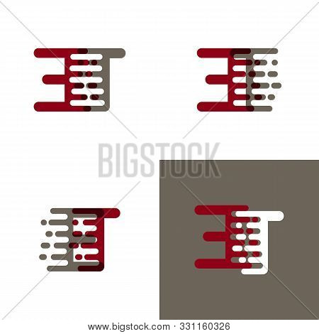 Et Letters Logo With Accent Speed In Drak Red And Gray