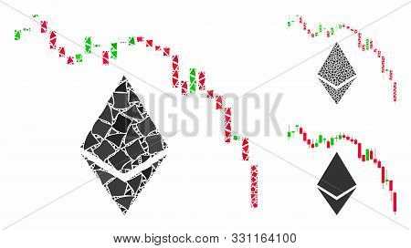 Ethereum Fall Chart Mosaic Of Joggly Pieces In Variable Sizes And Shades, Based On Ethereum Fall Cha