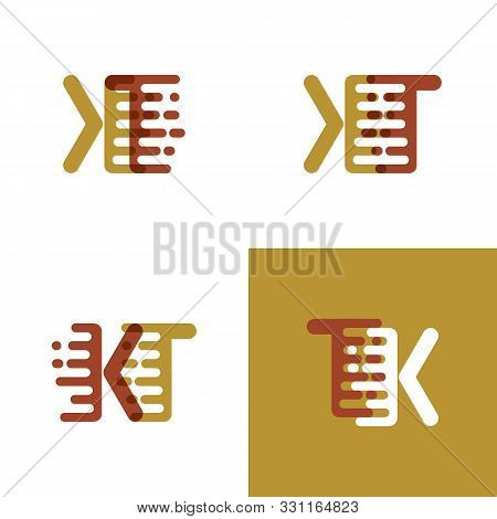 Kt Letters Logo With Accent Speed In Light Brown And Dark Brown