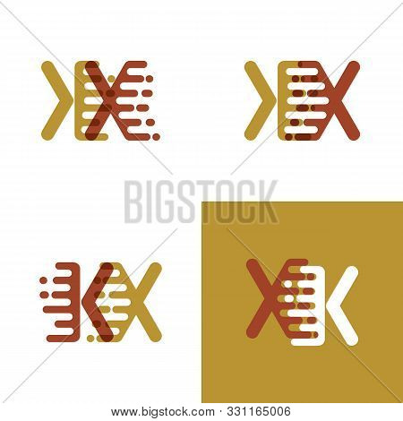 Kx Letters Logo With Accent Speed In Light Brown And Dark Brown