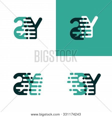 Sy Letters Logo With Accent Speed In Light Green And Dark Green