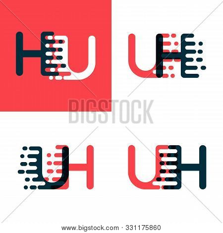 Uh Letters Logo With Accent Speed Dark Red And Dark Blue