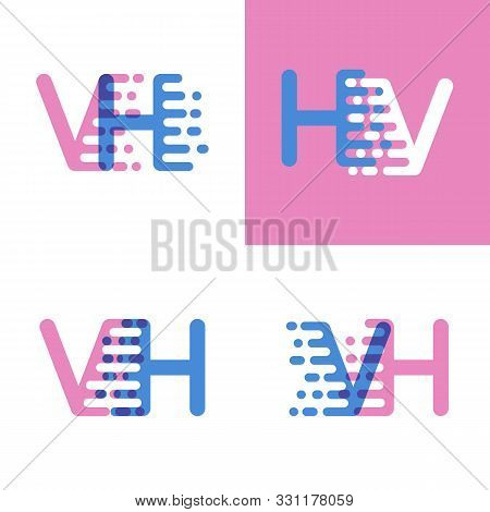Vh Letters Logo With Accent Speed Soft Pink And Soft Blue