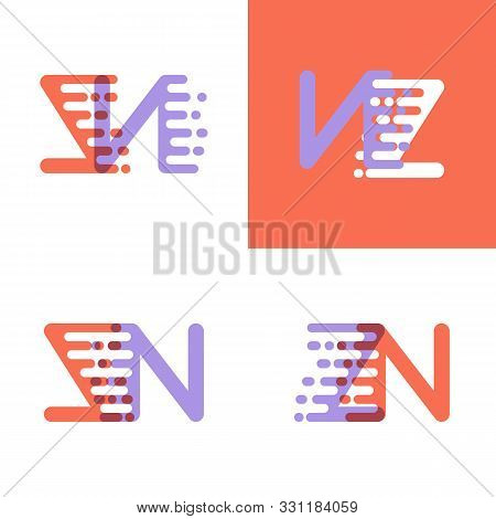 Zn Letters Logo With Accent Speed Orange And Lavender