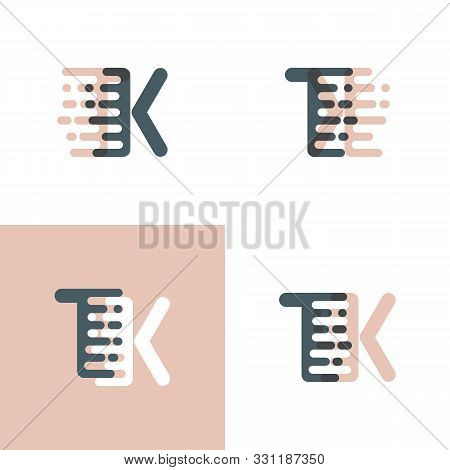 Tk Letters Logo With Accent Speed Pink And Gray
