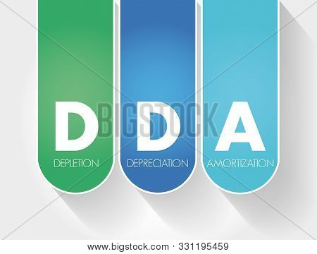 Dda - Depletion Depreciation Amortization Acronym, Business Concept Background