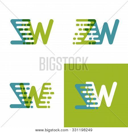 Zw Letters Logo With Accent Speed Green And Blue