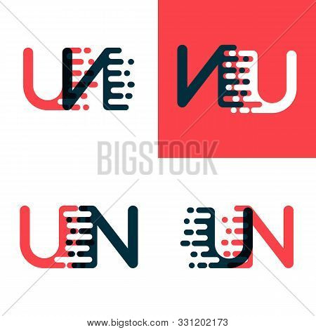 Un Letters Logo With Accent Speed Dark Red And Dark Blue