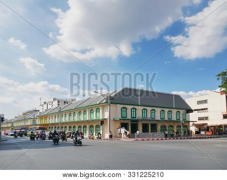 Charoen Krung, Bangkok / Thailand - October 19, 2019: View In Front Of Sam Yot Underground Train Sta