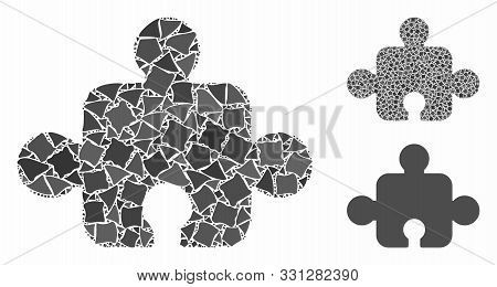 Component Mosaic Of Bumpy Parts In Different Sizes And Color Tinges, Based On Component Icon. Vector