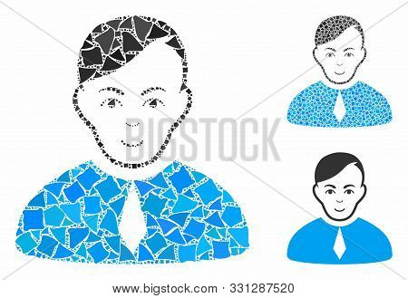 Loyer Composition Of Raggy Pieces In Different Sizes And Shades, Based On Loyer Icon. Vector Rough P