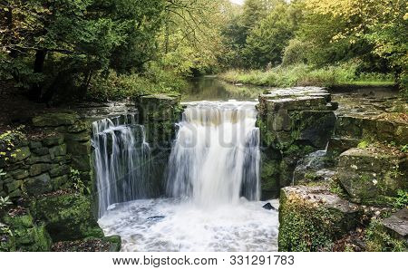 Jesmond Dene Waterfall In Autumn,  Newcastle Upon Tyne City Centre