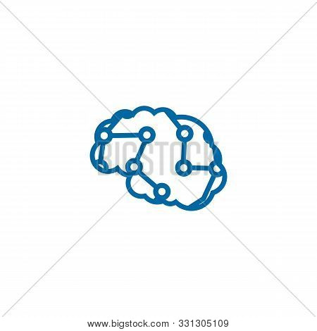 Brain Illustration Logo Design Template