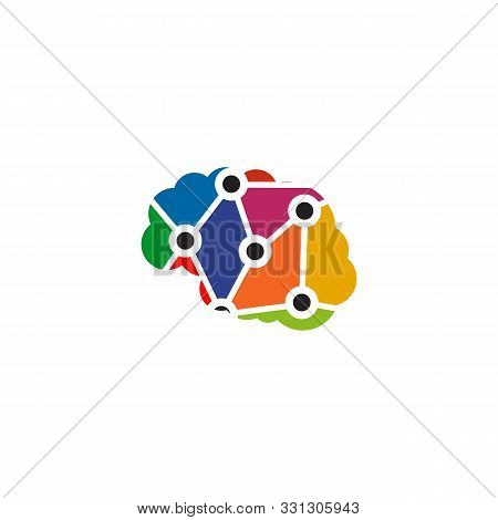 Brain Illustration Logo Design Template