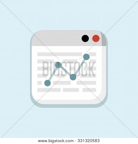 Graphics, Diagrams, Data, Balance Sheets Window In Blue Icon