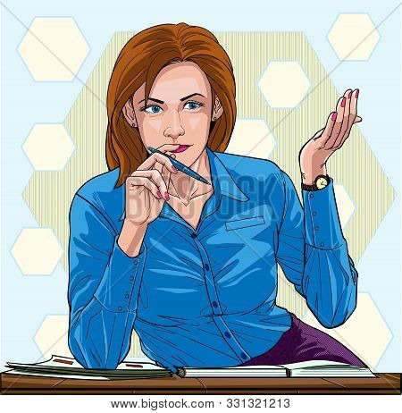 Business Women Express Opinions At The Meeting At The Company Listening And Speaking Illustration Ve