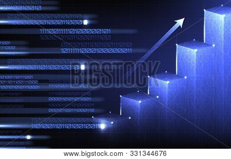 Abstract Background Futuristic Financial Graph Technology And Binary Number