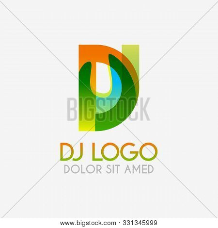 The Dj Logo With Striking Colors And Gradations, Modern And Simple For Industrial, Retail, Business,