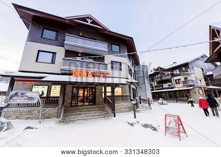 Editorial: Rukatunturi, Finland, 28th December 2018. Rukatunturi Ski Jumping Hill At Ruka Ski In Win