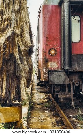 Old Abandoned Depo Train Cars For Cleaning, Sibiu City, Romania