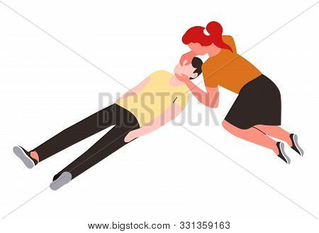 First Aid Isolated Characters Artificial Respiration Nurse And Patient