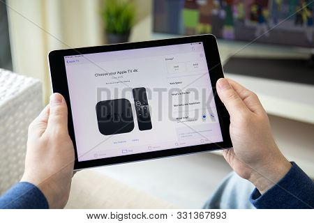Anapa, Russia - March 29, 2019: Man Hand Holding Ipad Pro With Apple Store App On The Screen. Ipad P