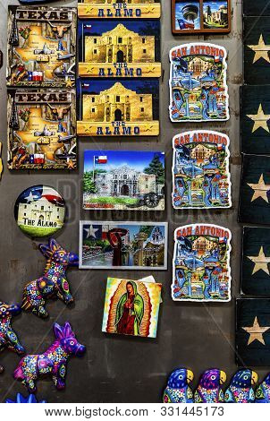 San Antonio, Texas, United States - October 6, 2019 Colorful Red Orange Green Ceramic Suns Octopus S