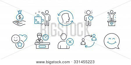 Set Of People Icons, Such As Smile, Strategy, Income Money, Delete User, Winner Podium, User Communi
