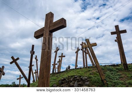 Muhi, Hungary - August 08, 2019: The Battle Of Mohi National Memorial In Muhi, Hungary