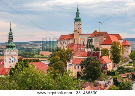 Mikulov Castle In Mikulov, South Moravia, Czech Republic As Seen From Goat Tower (kozi Hradek)