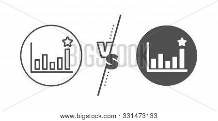 Business Chart Sign. Versus Concept. Efficacy Line Icon. Analysis Graph Symbol. Line Vs Classic Effi