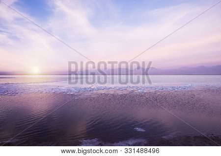 San Pedro De Atacama, Antofagasta, Chile - November 01, 2012: Sunset At Laguna Cejar, In The Atacama