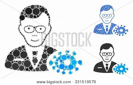 Bacteriologist Composition Of Spheric Dots In Various Sizes And Color Tinges, Based On Bacteriologis