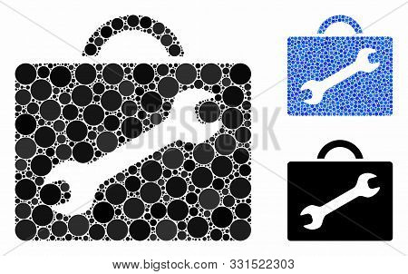 Repair Tools Composition Of Round Dots In Variable Sizes And Shades, Based On Repair Tools Icon. Vec