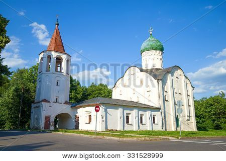 The Old Church Of Fedor Stratilat On The Creek Close-up On A Sunny July Day. Veliky Novgorod, Russia