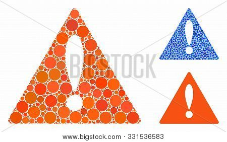 Error Composition Of Circle Elements In Different Sizes And Color Tones, Based On Error Icon. Vector