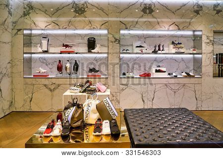 HONG KONG, CHINA - CIRCA JANUARY, 2019: interior shot of Givenchy store in Elements shopping mall