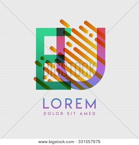 Eu Logo With The Theme Of Galaxy Speed And Style That Is Suitable For Creative And Business Industri
