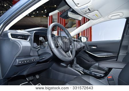 Geneva, Switzerland - March 06, 2019: Toyota Corolla Sedan Hybrid At 89Th Gims