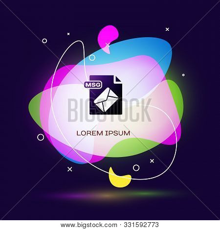 Black Msg File Document. Download Msg Button Icon Isolated On Dark Blue Background. Msg File Symbol.