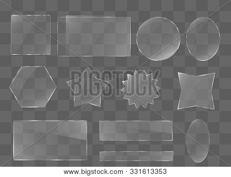 Rectangle Texture Glass Plate, Mirror, Windows. Light Effect For A Picture Or A Mirror. Beautiful Re