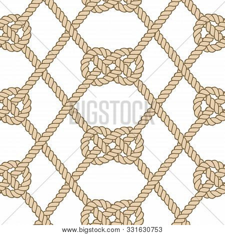 Seamless Nautical Rope Pattern. Carrick Bend Knot