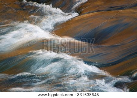 Nature Seaonal Background Rapid Flow Of The Autumn River