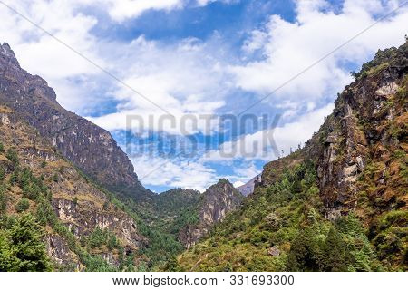 Everest In Nepal. Trekking To Everest Base Camp. Nepal.