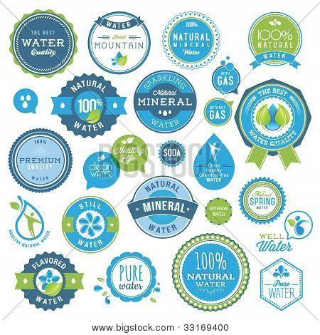 Sada vody odznaky a samolepky
