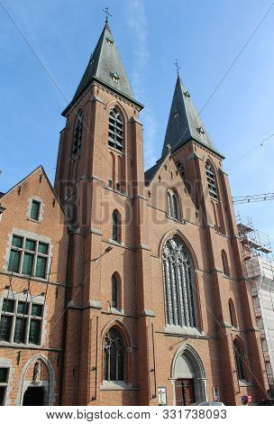 Dendermonde, Belgium, 31 October 2019: Exterior View Of The Benedictine Abbey Of St Peter And St Pau