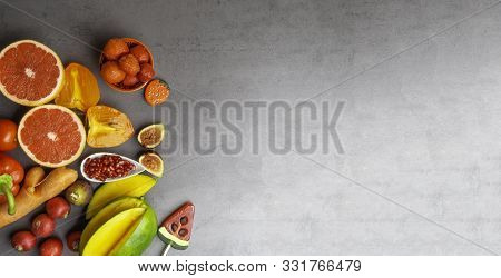 Healthy Fruits And Vegetables Products For Immunity Boosting, Rich In Vitamins And Antioxidants, Car